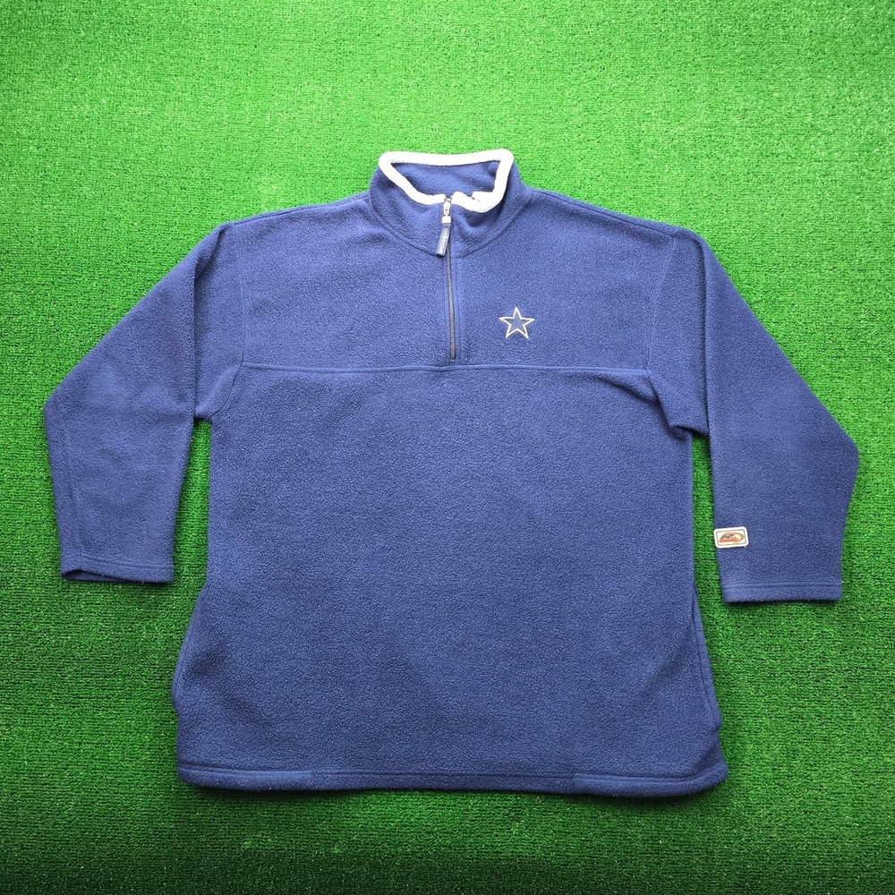 Vintage Dallas Cowboys Fleece Pullover Sweater Mens XL Pro Star Athletic 1/4 Zip